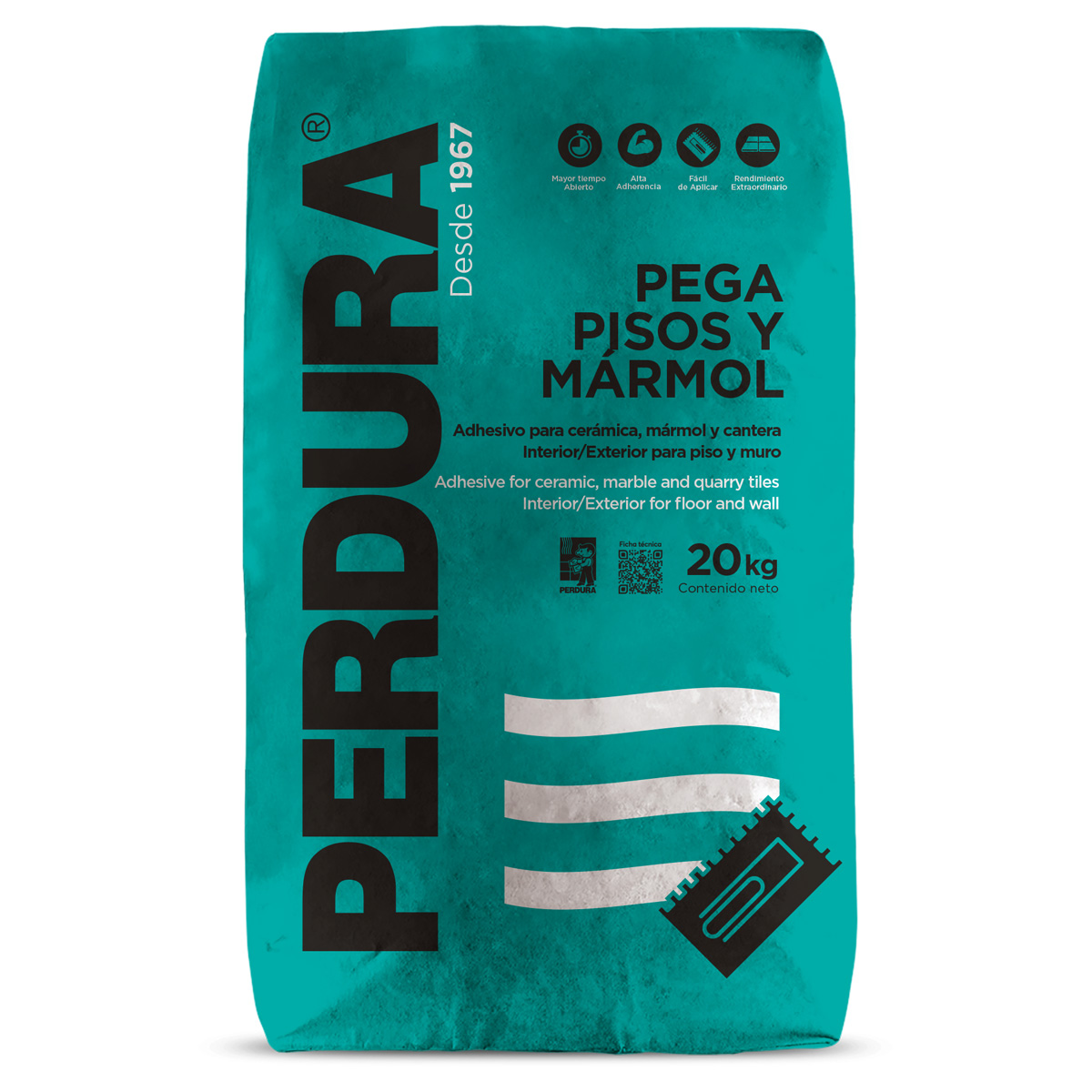 SACO PEGA PISO Y MARMOL PERDURA BLANCO 20 KG